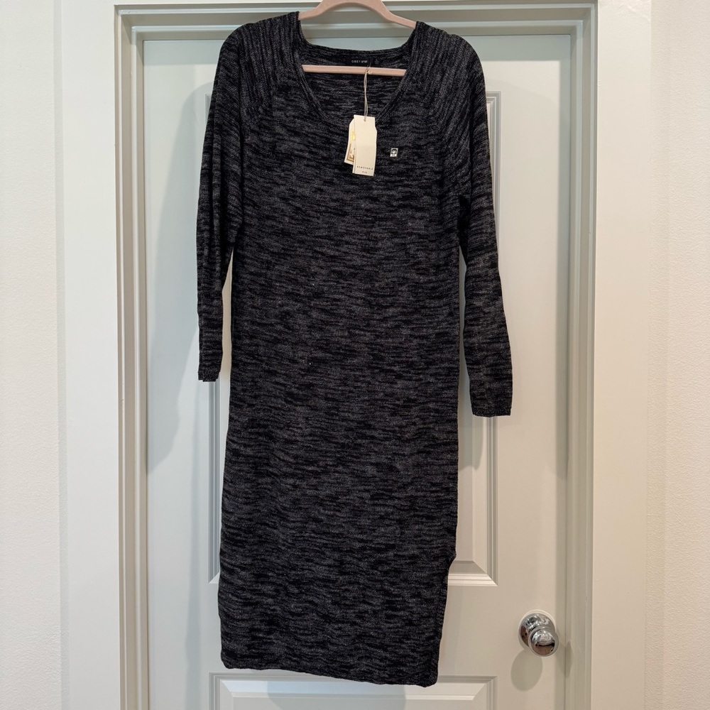 NWT Obey Charcoal Knit Long Sleeve Midi Dress